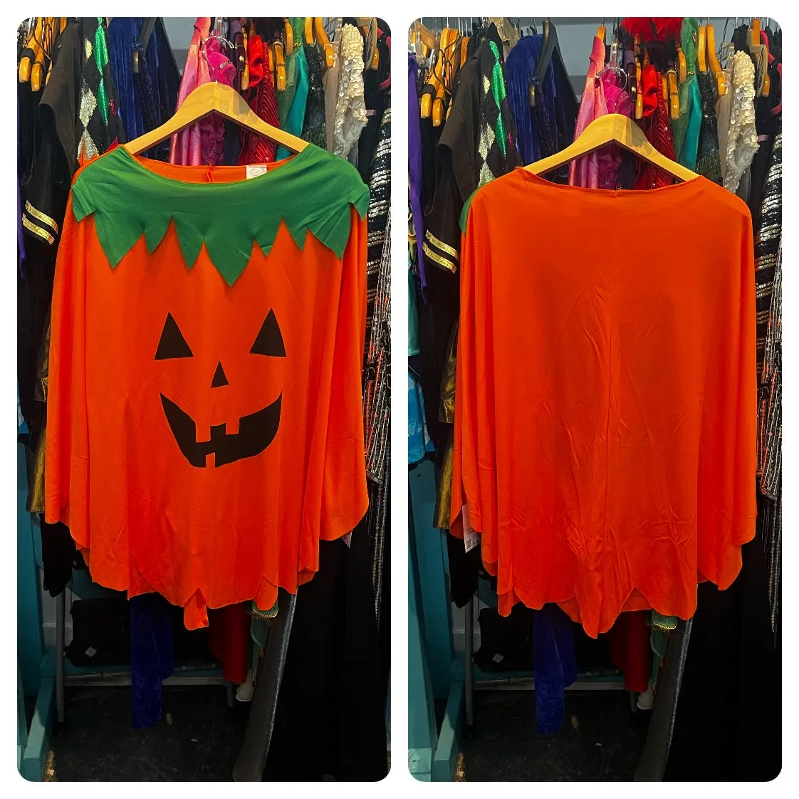 Pumpkin Cape Poncho Halloween Dress Costume | One Size