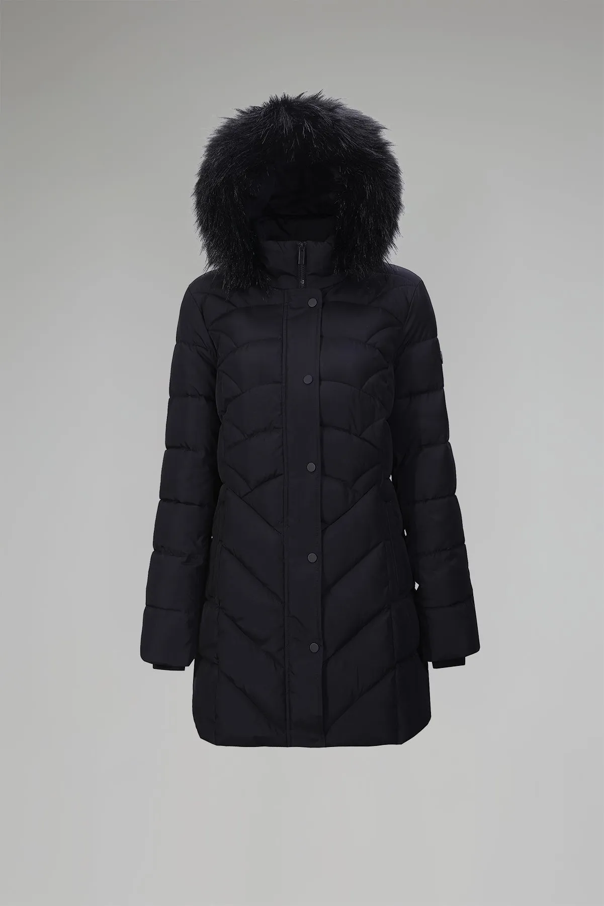 Quilted Puffer Coat & Jacket with faux fur hood