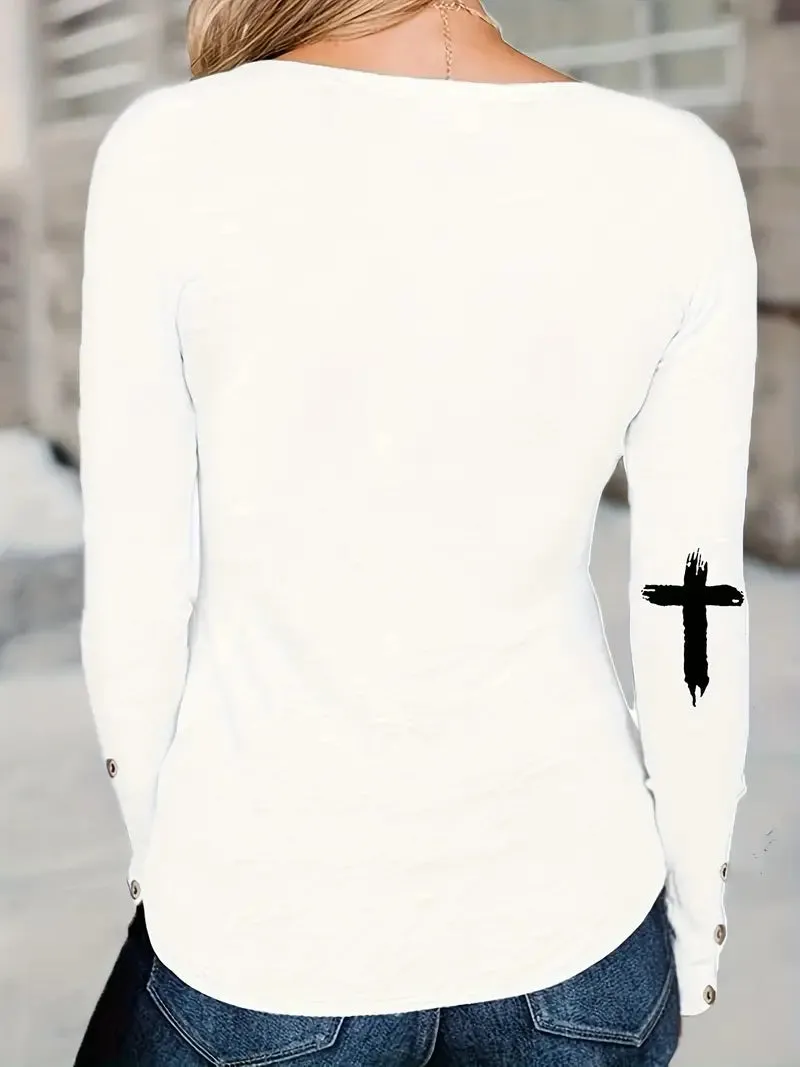 "Faith" Long Sleeve Crew Neck T-Shirt