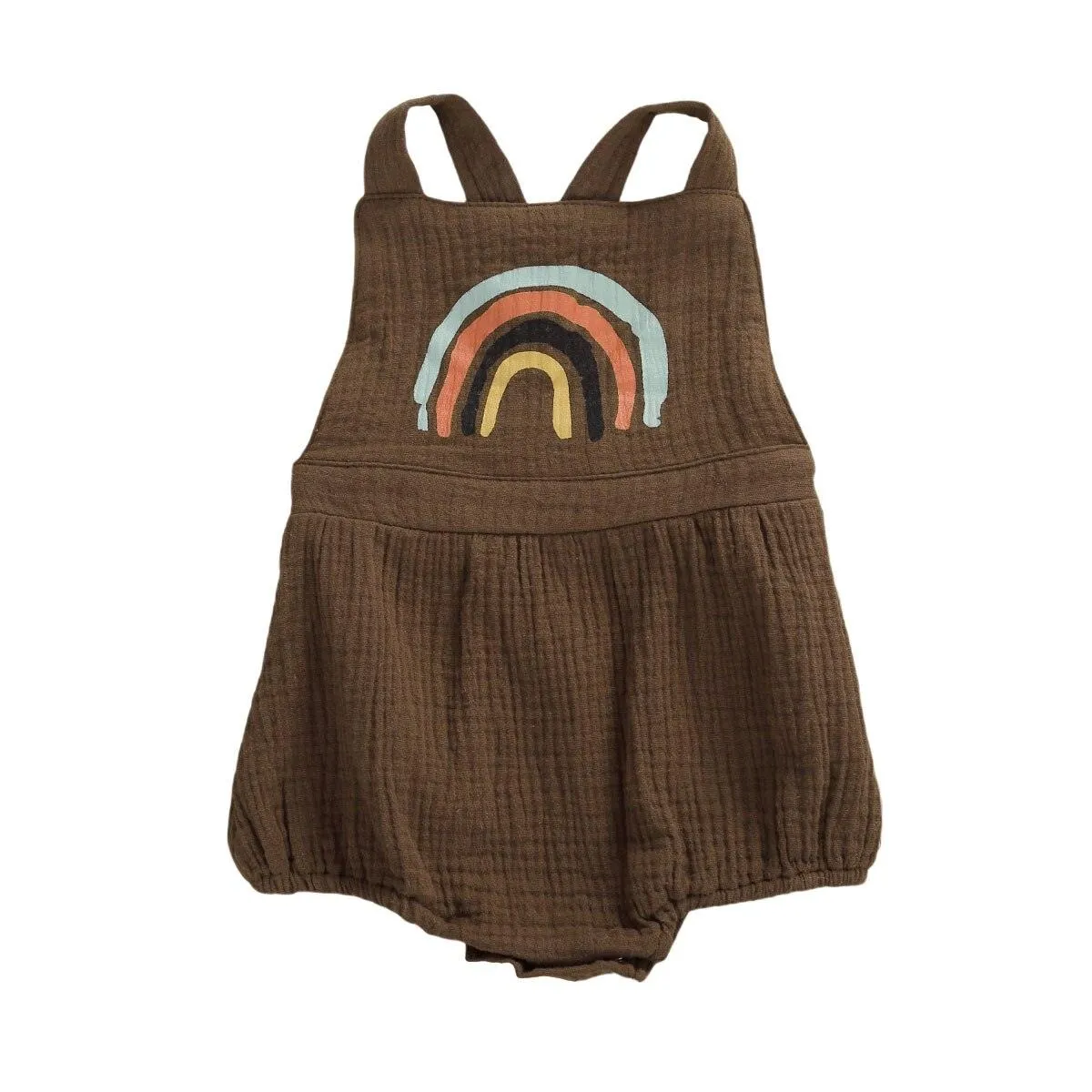 Rainbow Crisscross Cotton Romper