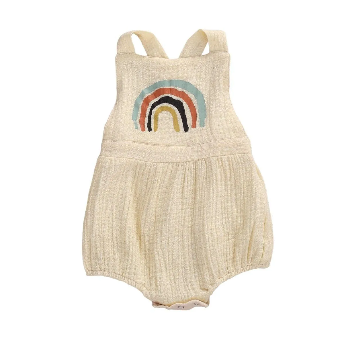 Rainbow Crisscross Cotton Romper