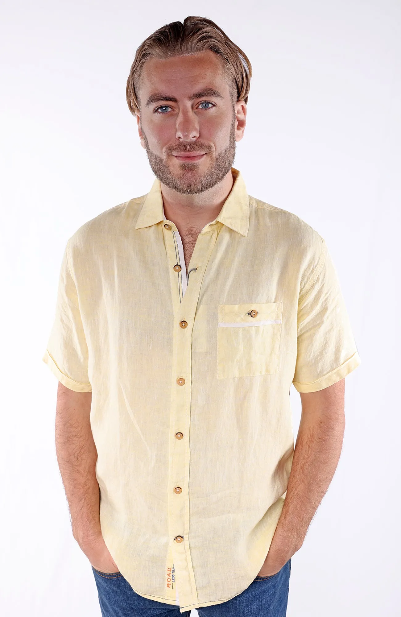 RHETT | Woven Linen Cotton Short Sleeve Shirt