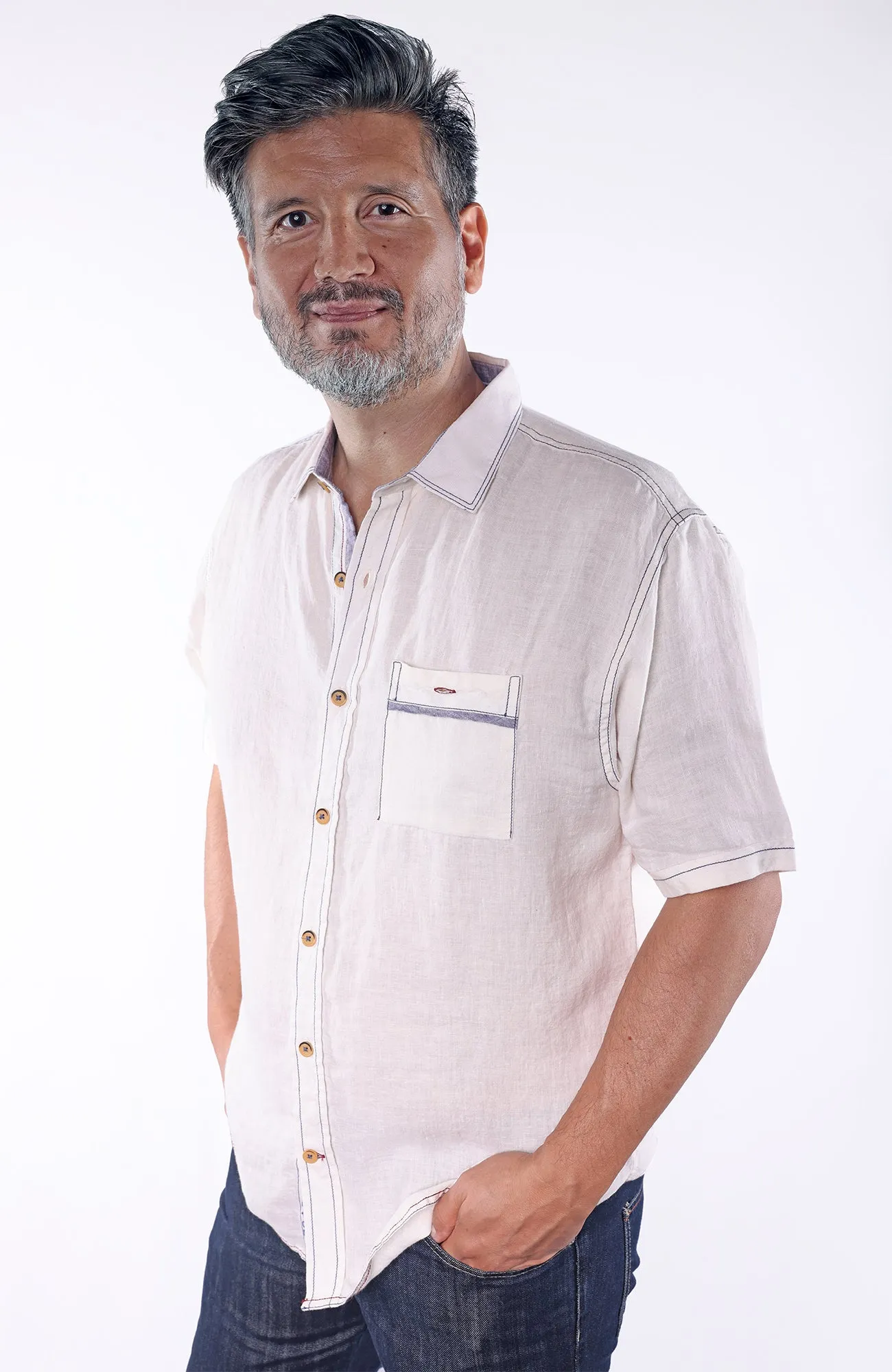 RHETT | Woven Linen Cotton Short Sleeve Shirt