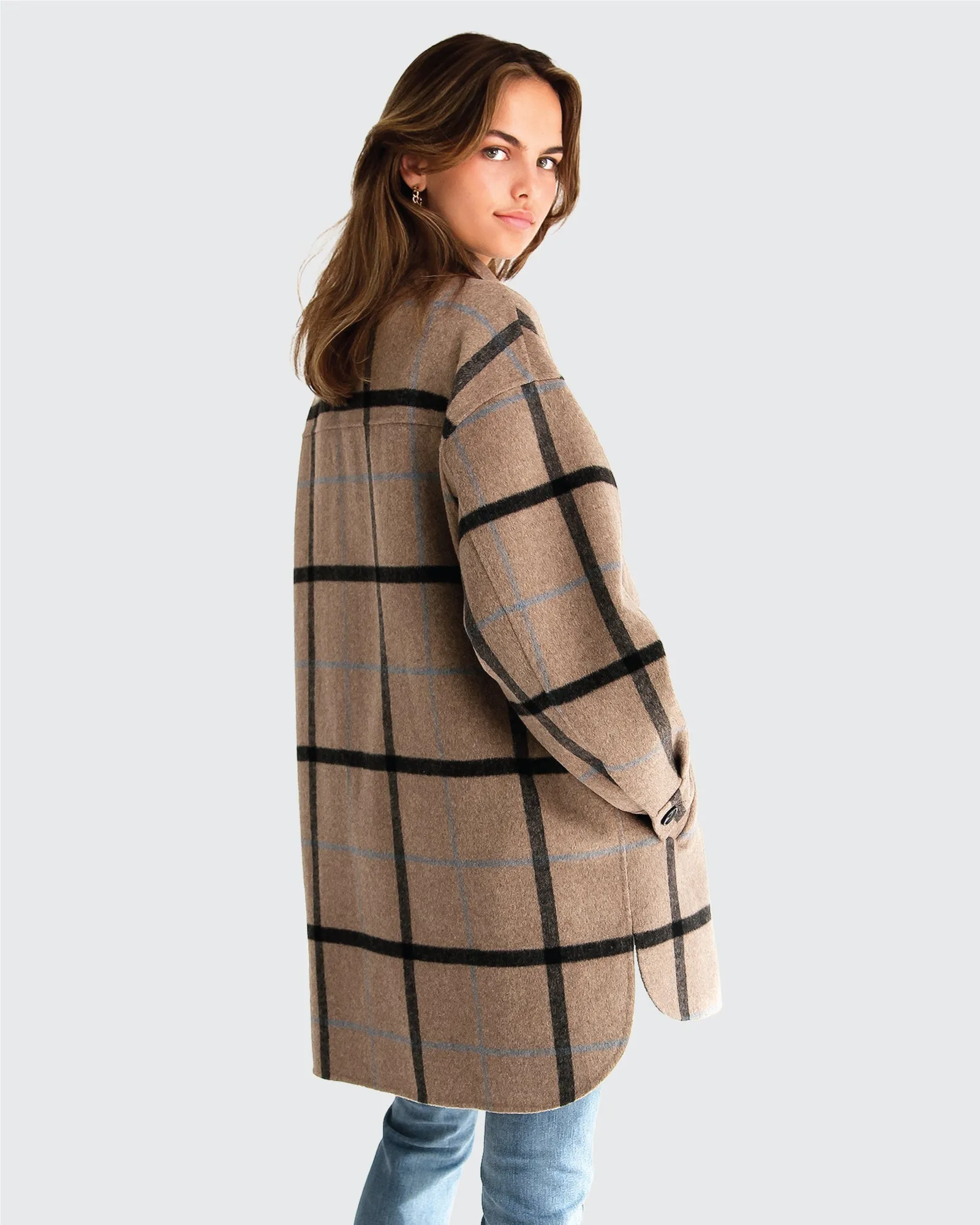 River's Edge Plaid Shacket - Oat Plaid