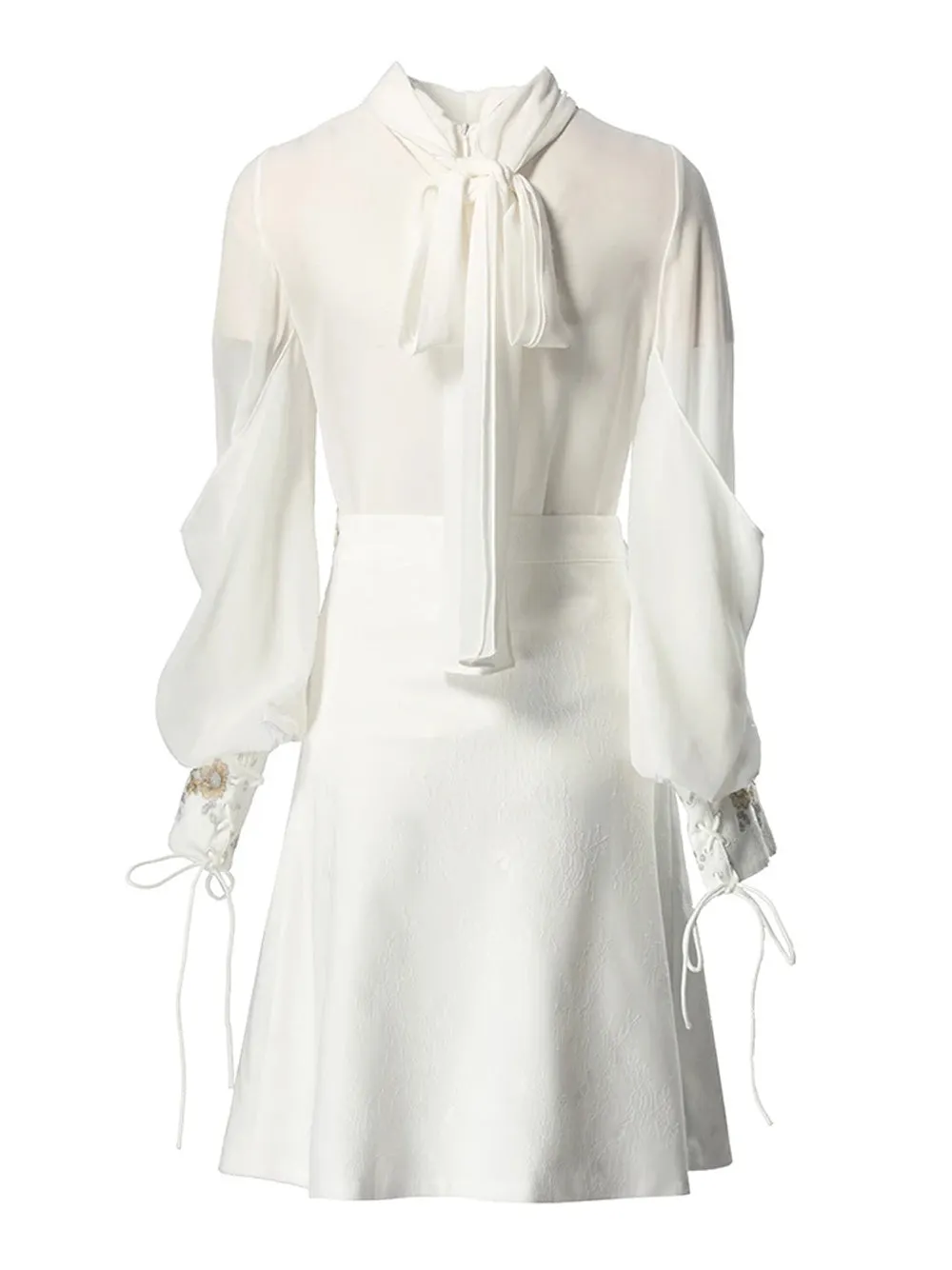 SAINTE Blouse & Skirt Set in White