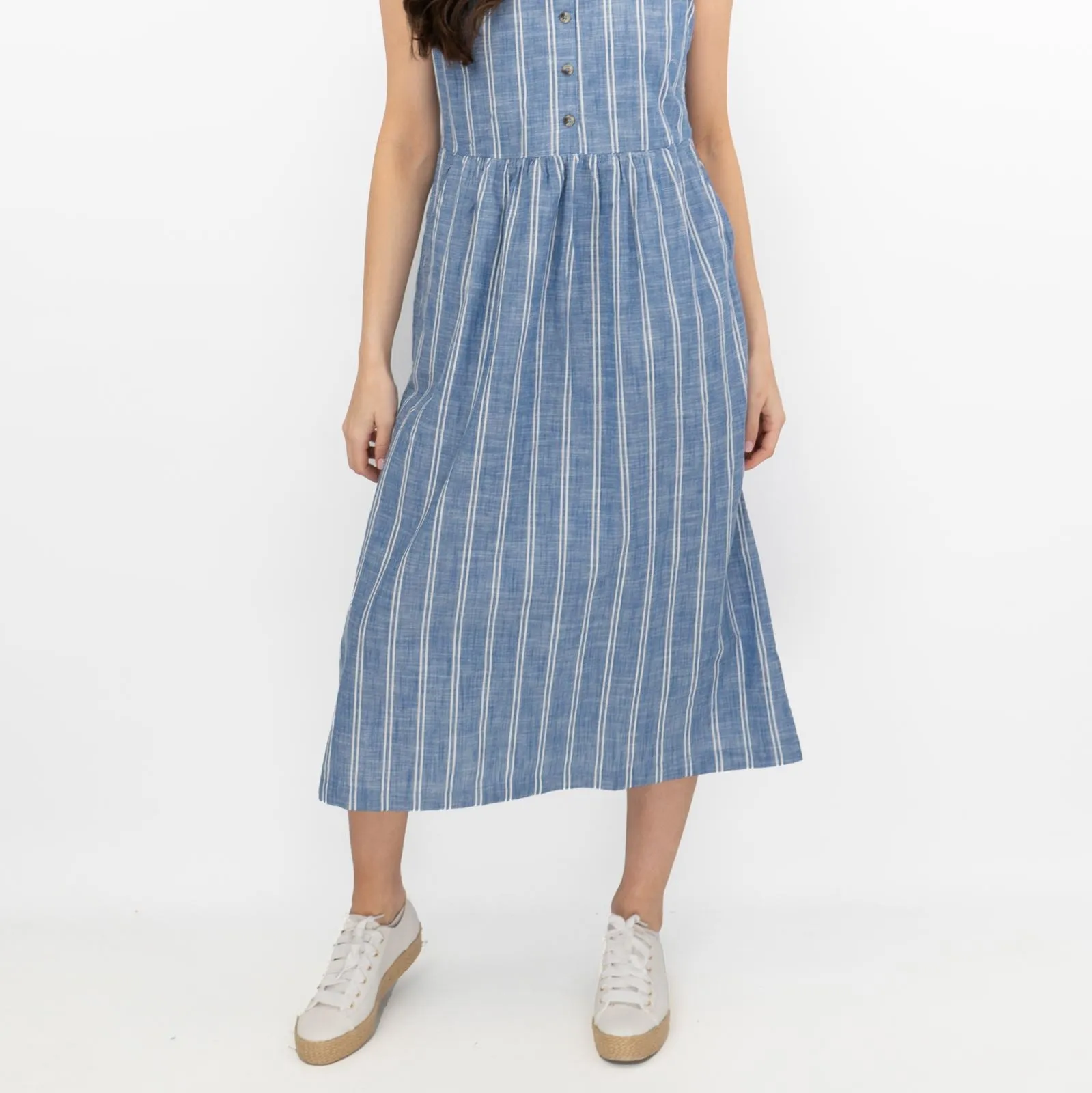 Seasalt Blue Striped Creek Cottage Midi Dress