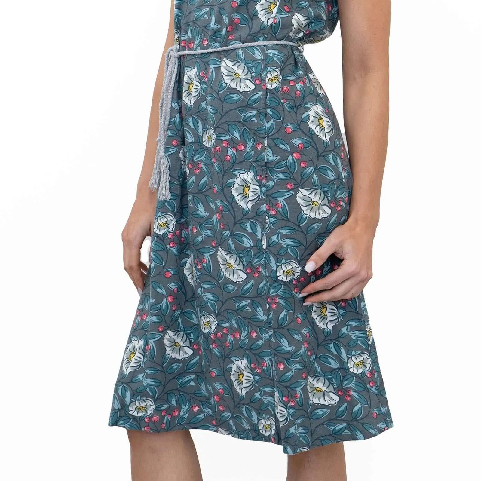 Seasalt Flower Show Short Sleeve Floral Print Cotton Jersey Short Dresses