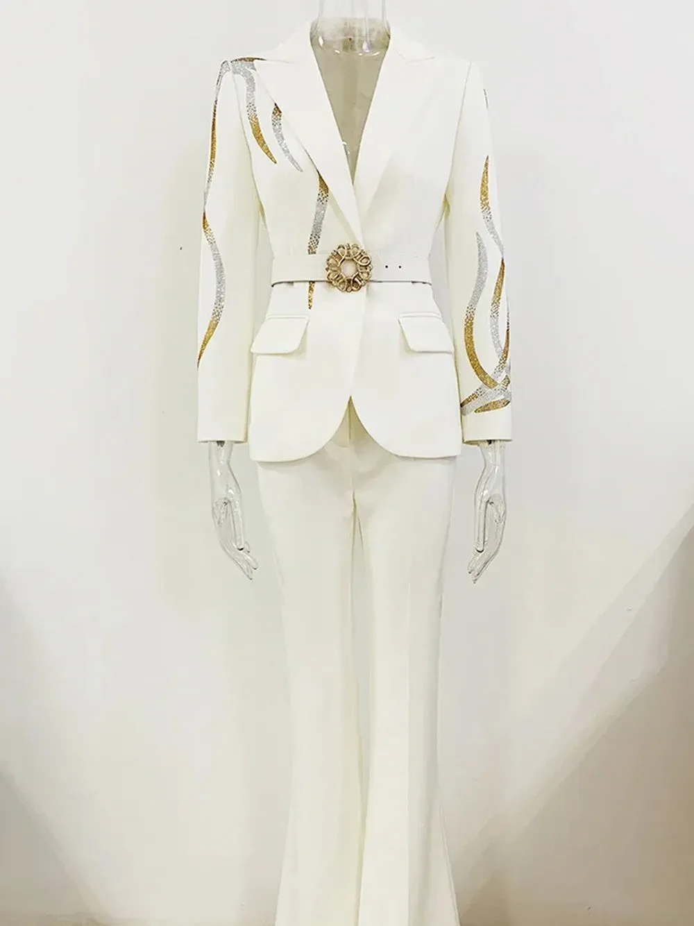 SHEA Blazer & Pants Set in White