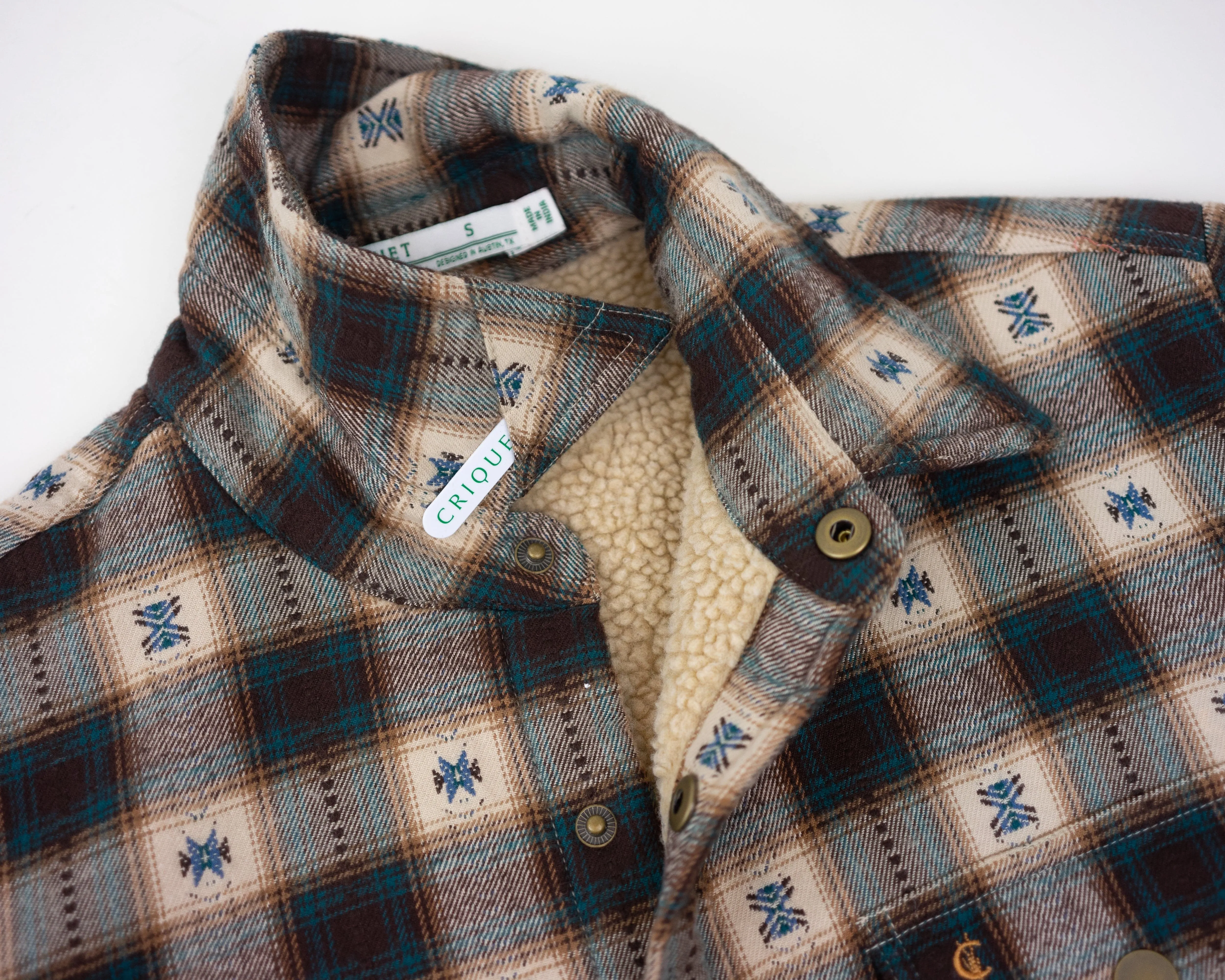 Sherpa Shacket - Crockett Plaid