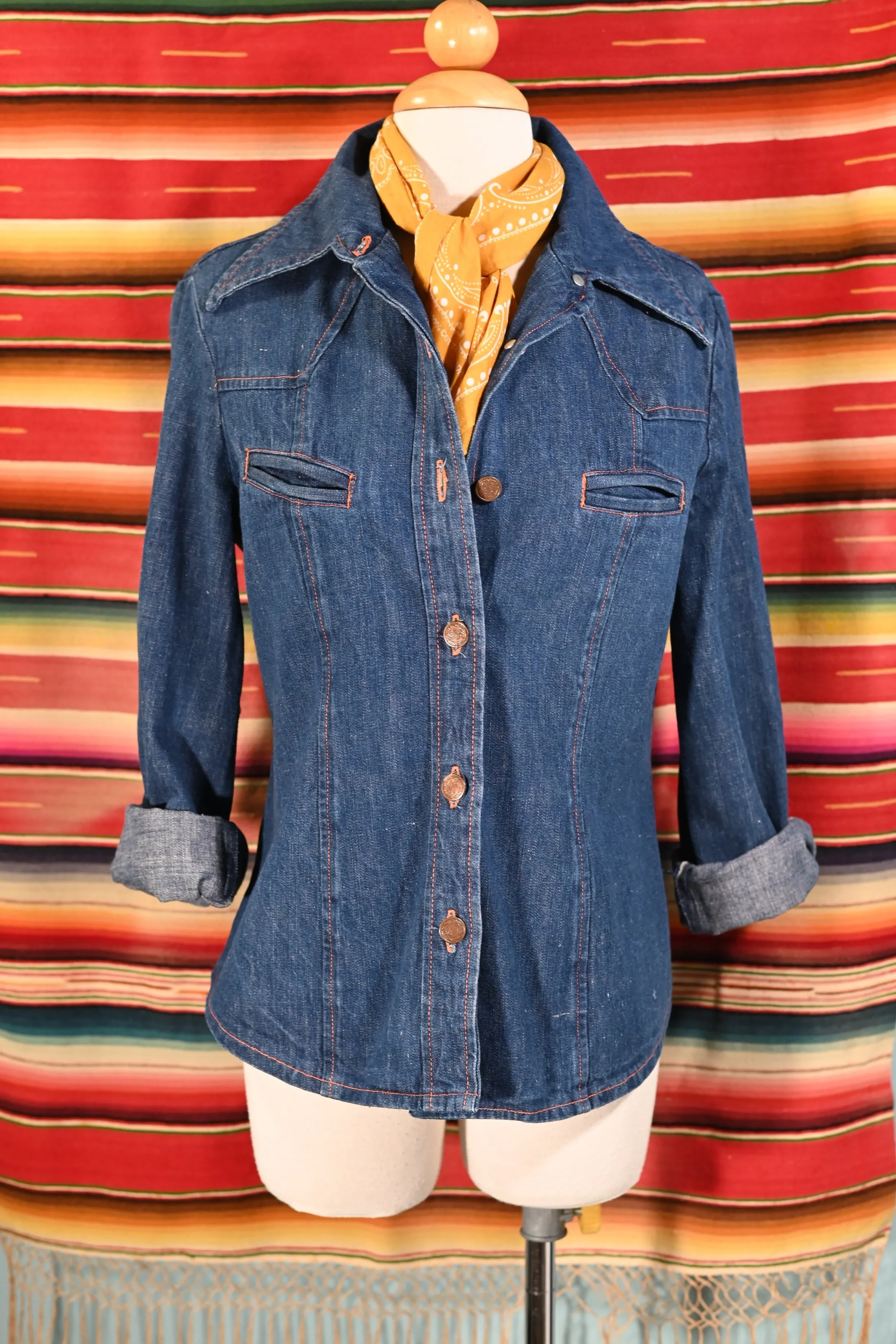 SOLD Vintage 60s/70s Denim Blouse/Shirt by Back Gamin