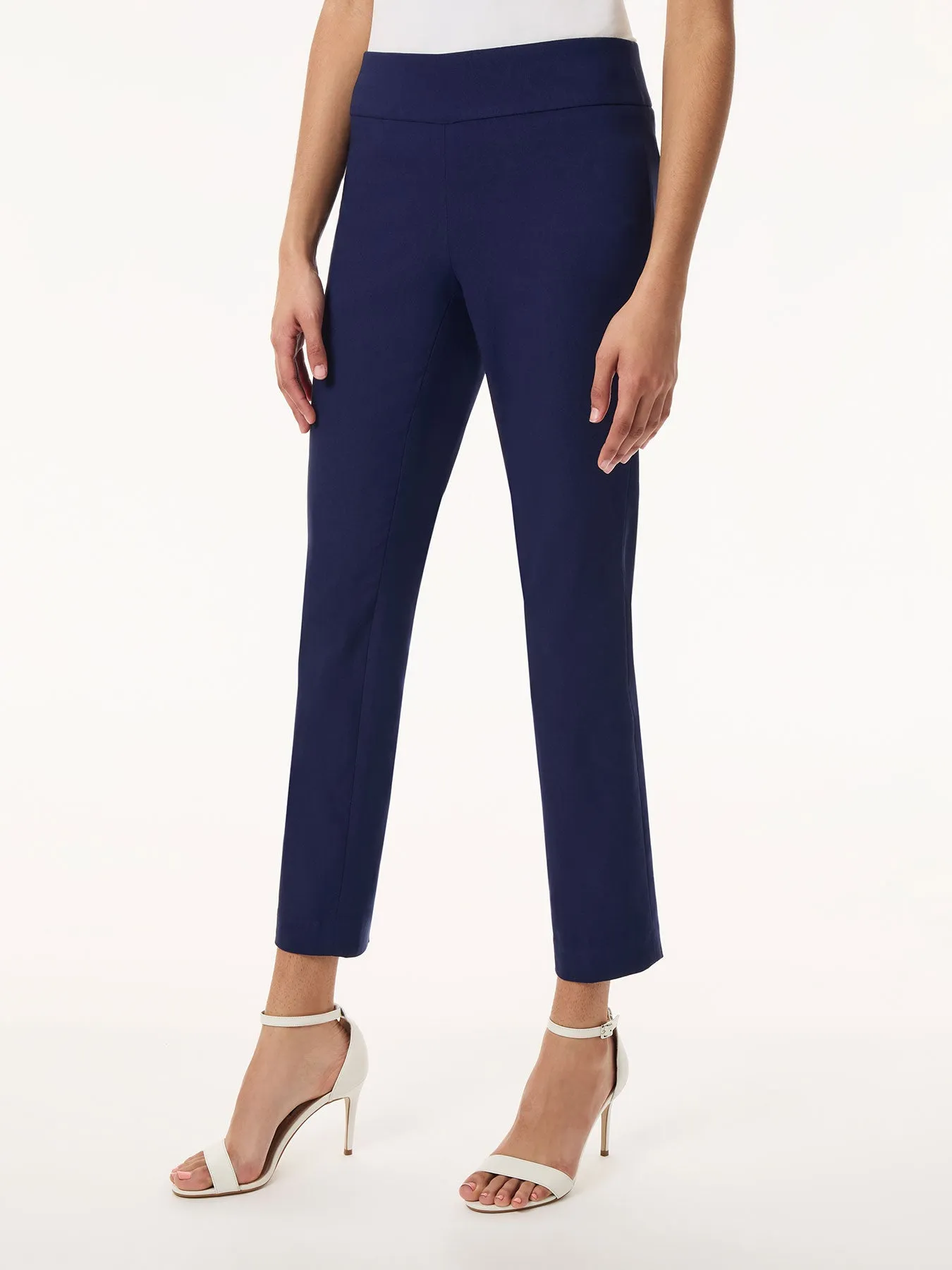 Solid Stretch Pull-On Straight Leg Pant