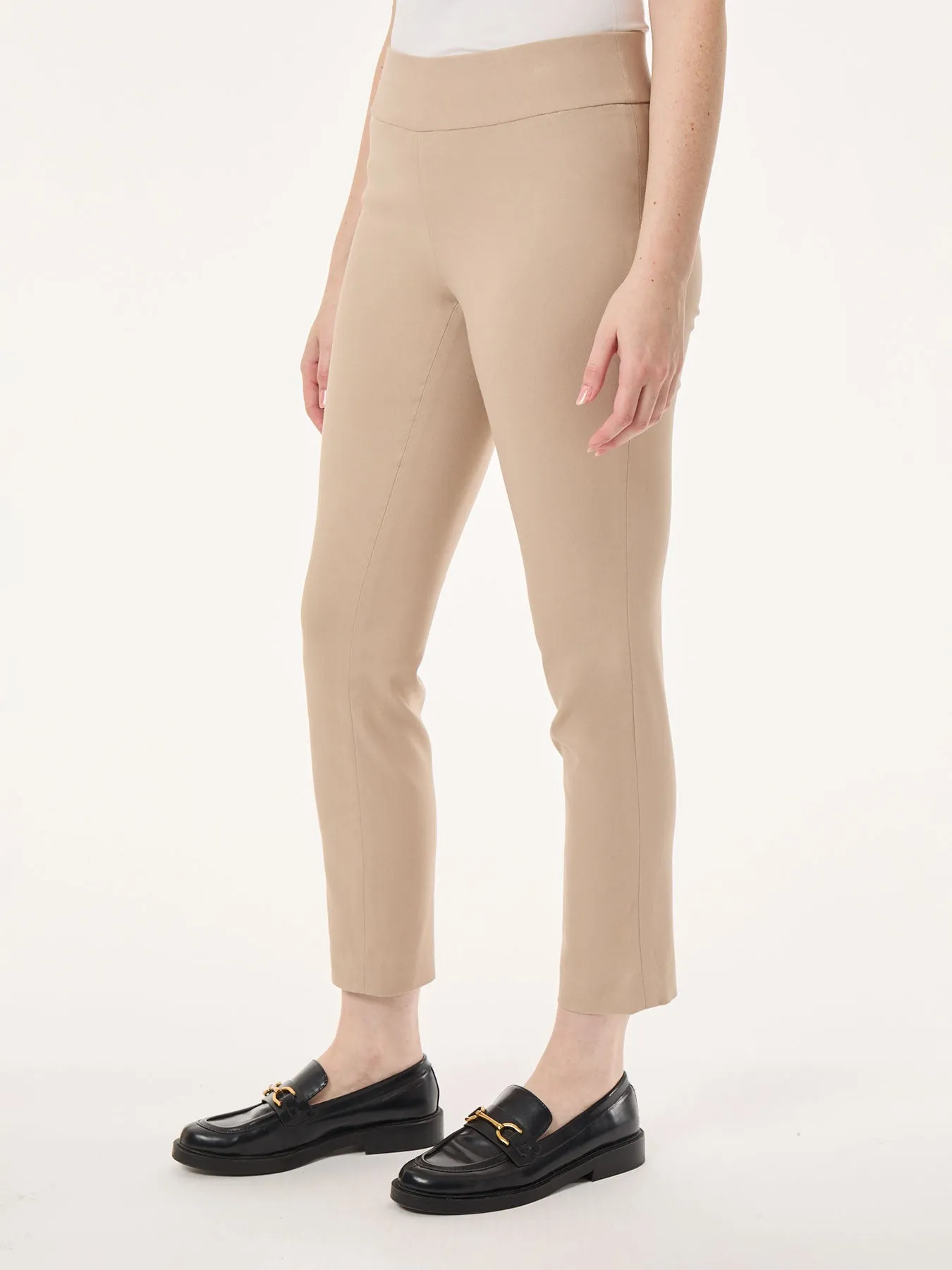 Solid Stretch Pull-On Straight Leg Pant