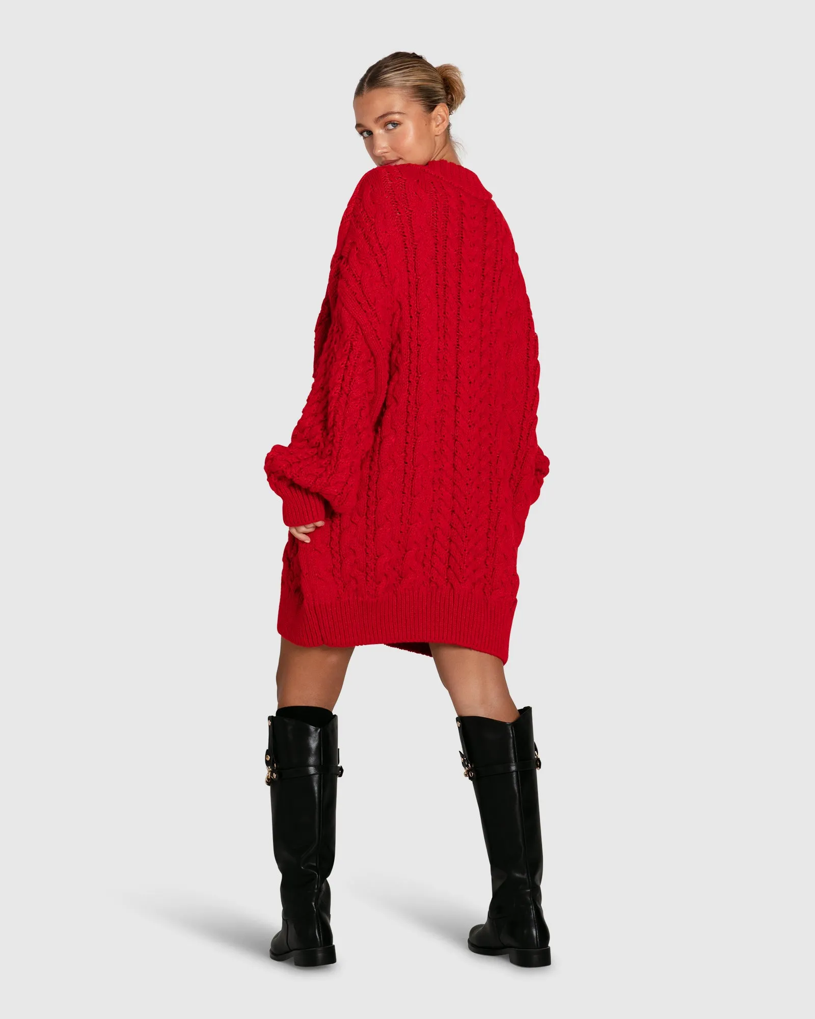 Still The One Chunky Oversize Knit - Red