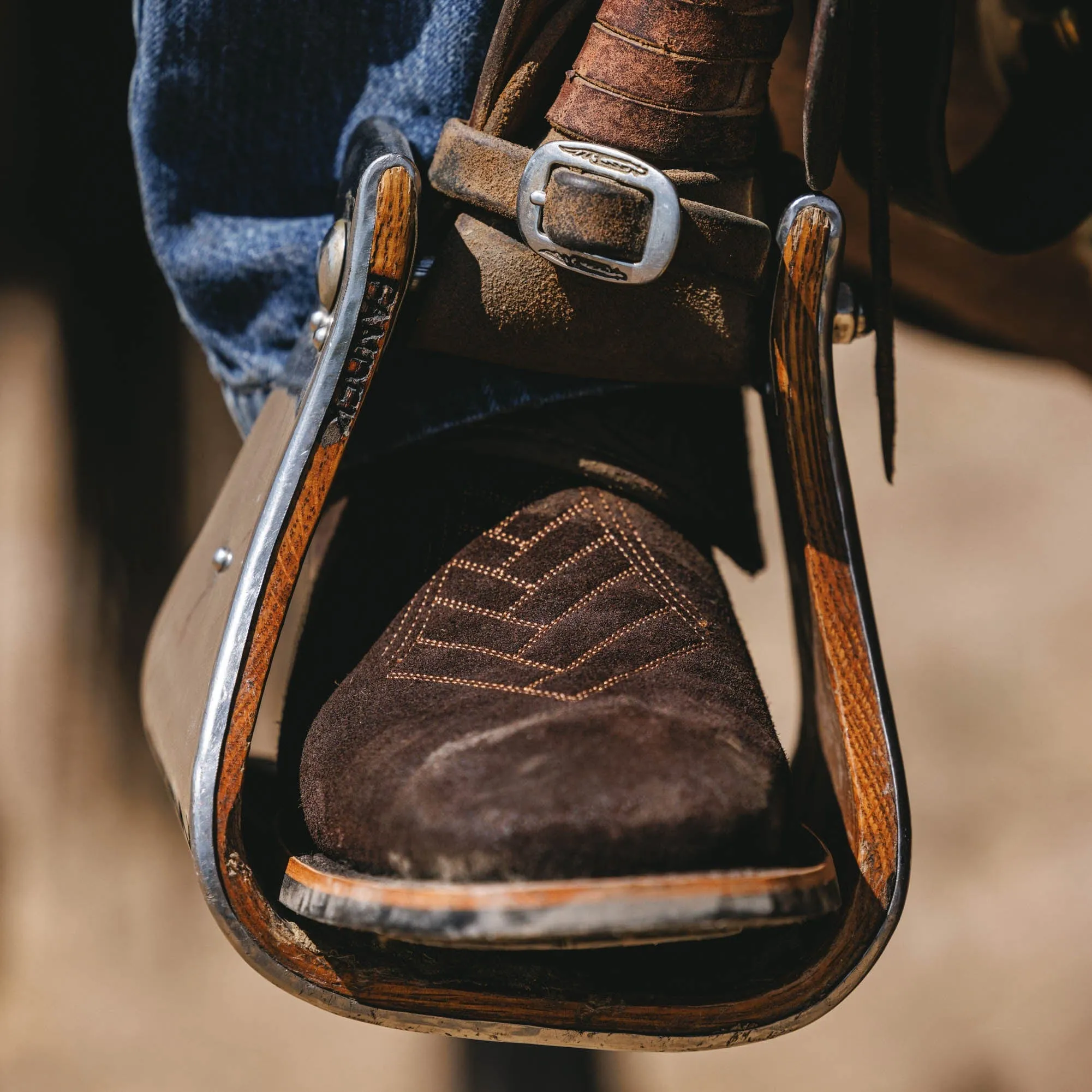 The Buck - Indigo | Chocolate Waxed Suede