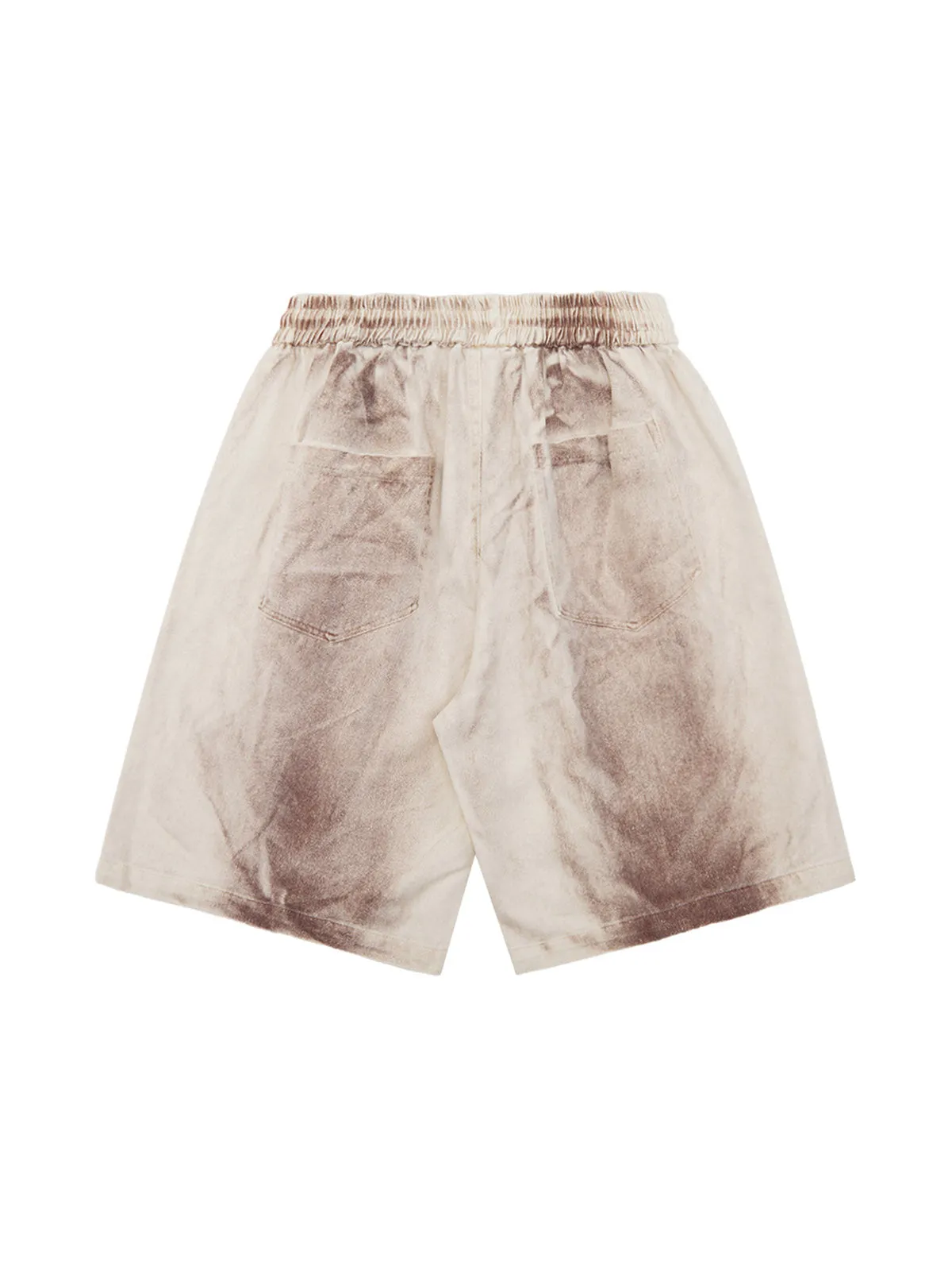 Thesupermade Spray-painted Woodcut Hip-Hop Shorts