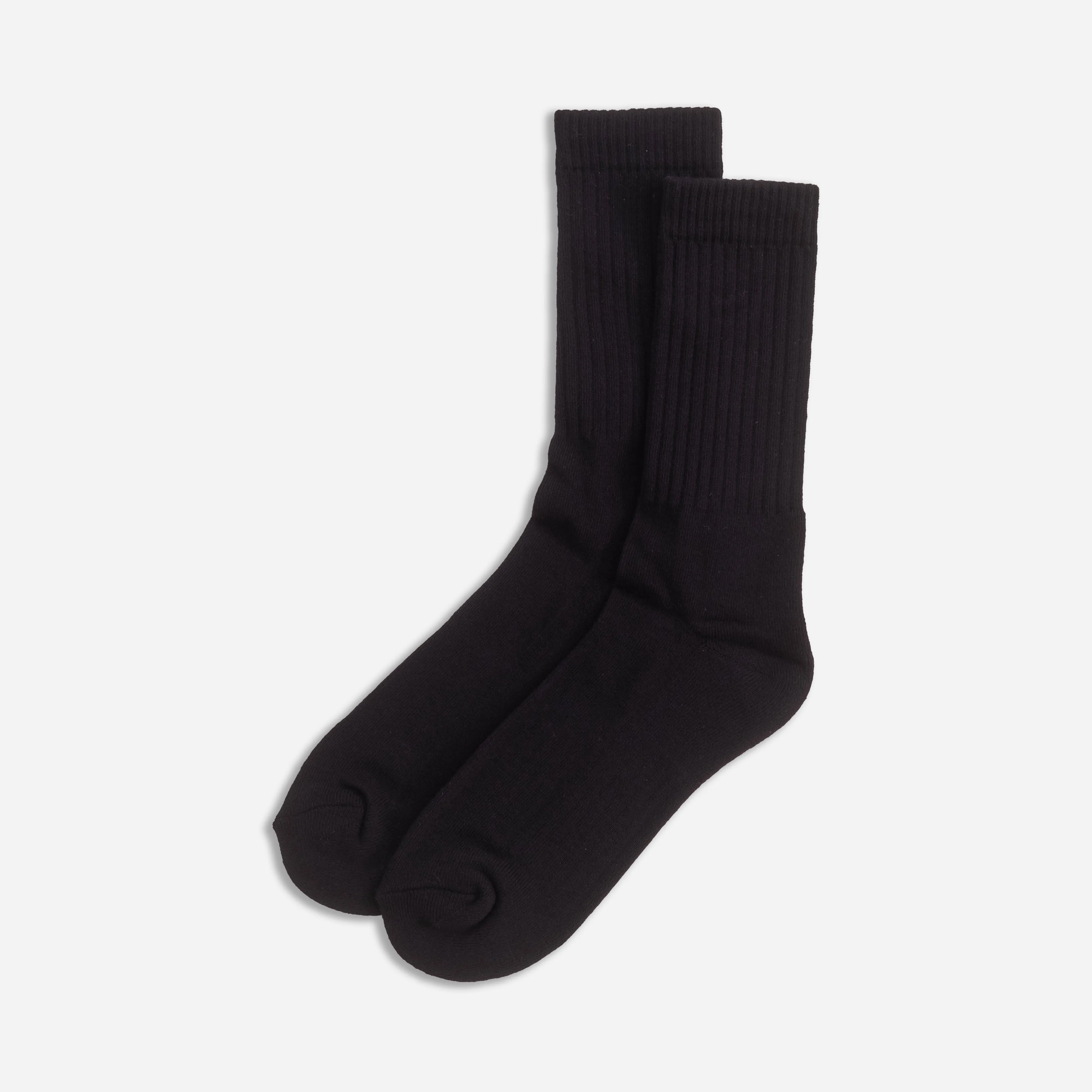 THICK SOLE CREW SOCK -  BLACK