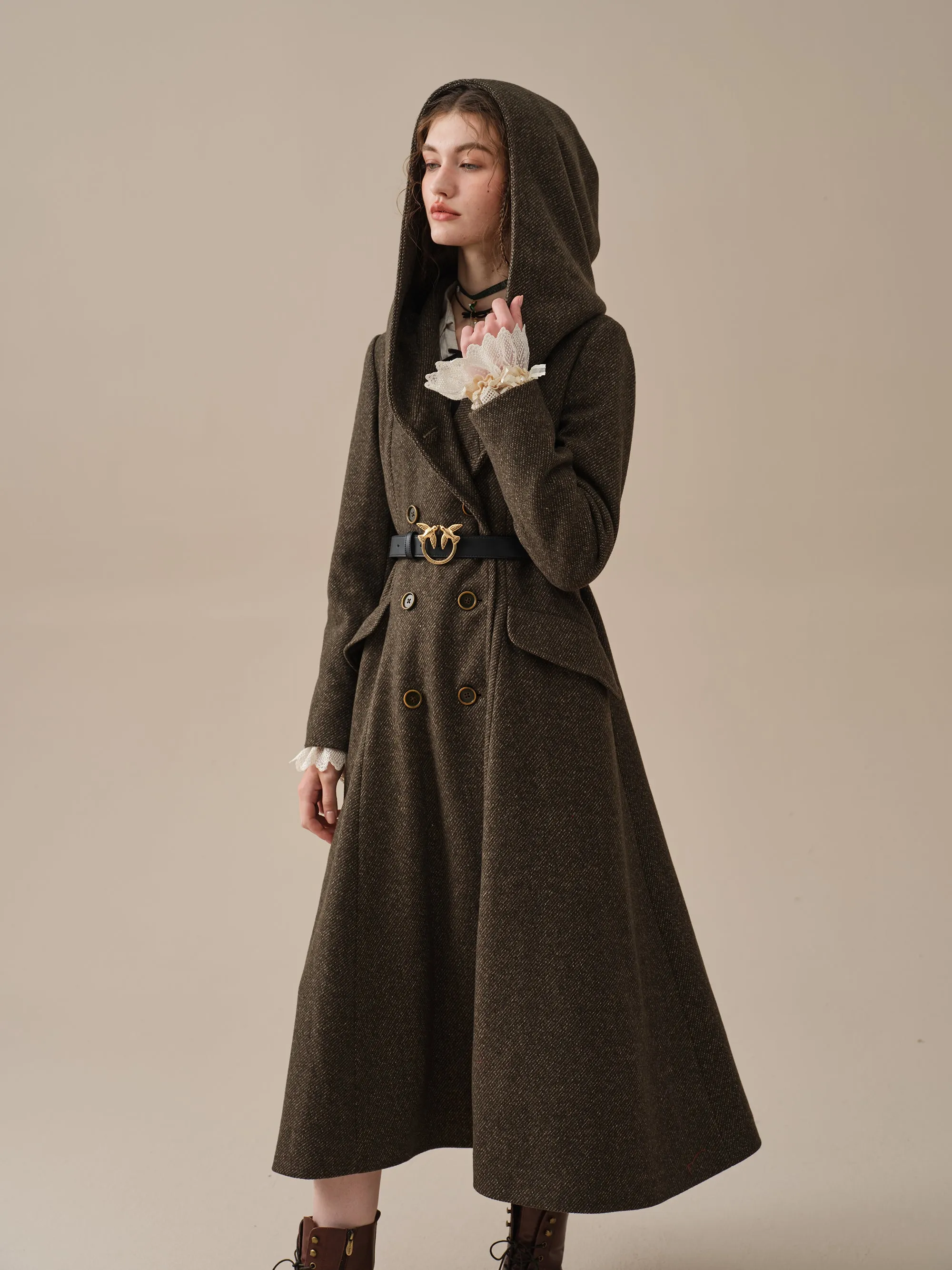 Trista 24 | 100% twill wool hooded coat