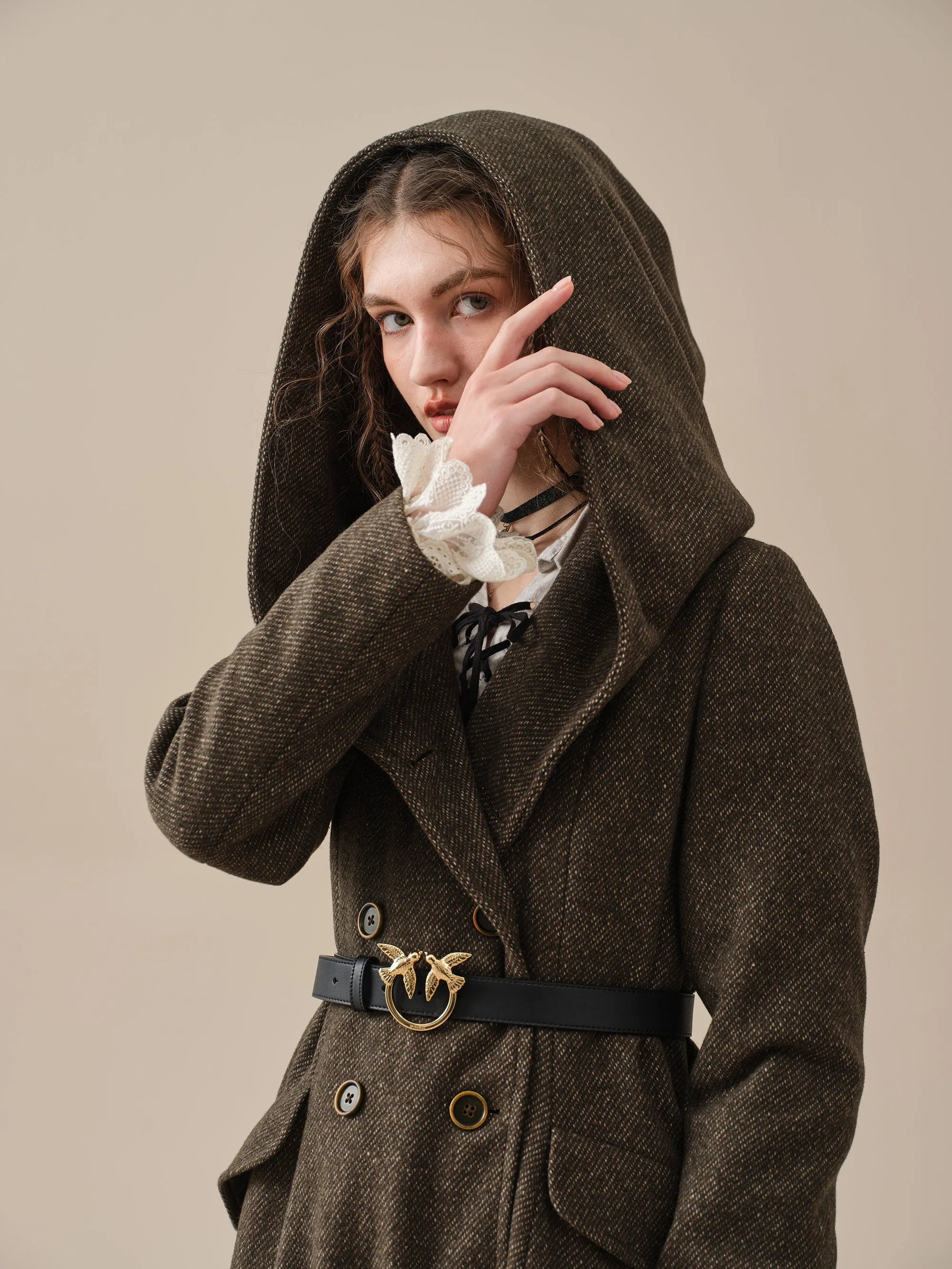 Trista 24 | 100% twill wool hooded coat