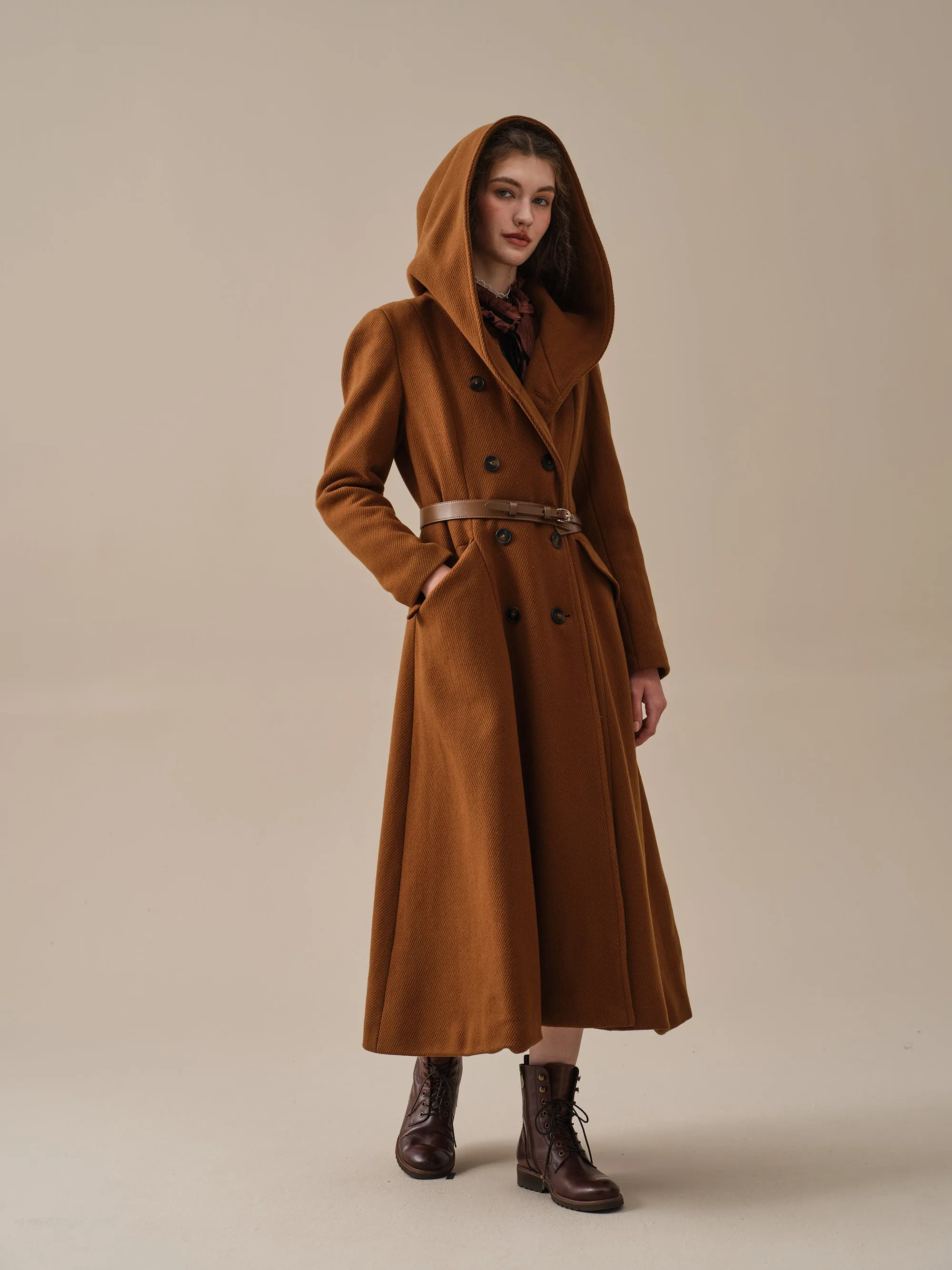 Trista 24 | 100% twill wool hooded coat