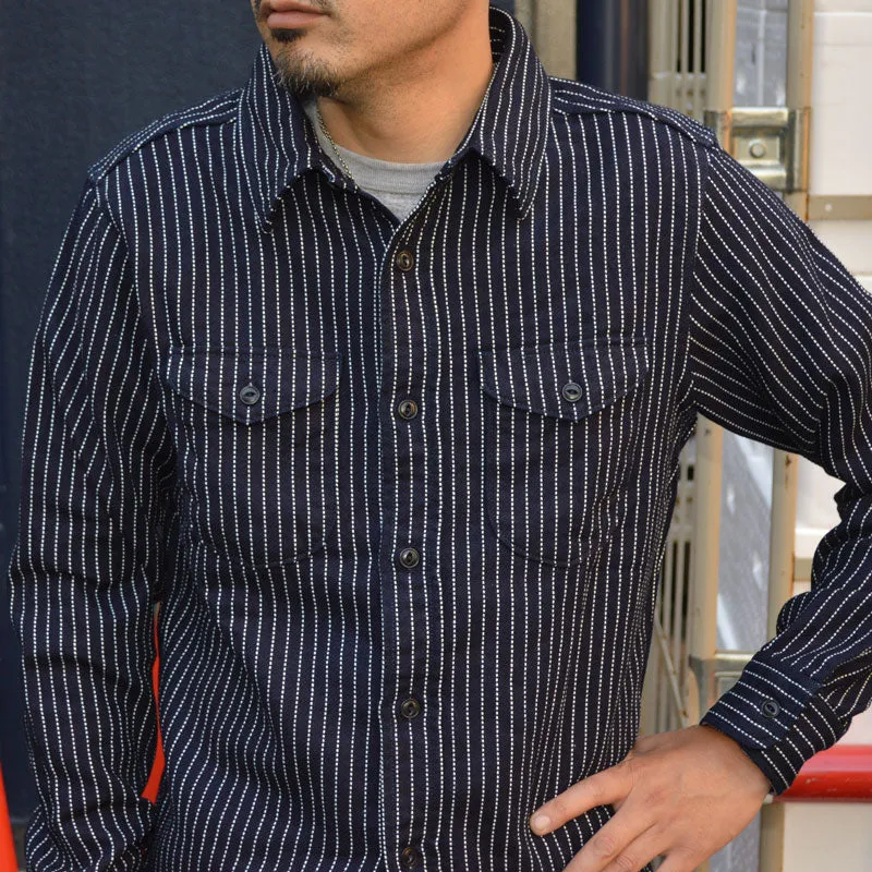 UES "501656" INDIGO STRIPE FLANNEL SHIRT