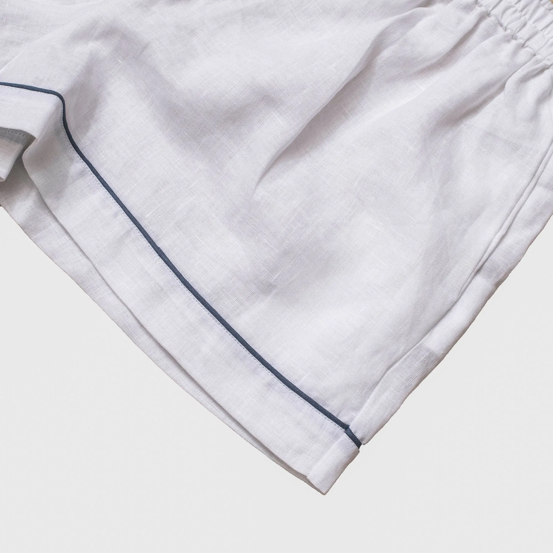 White Linen Pyjama Shorts