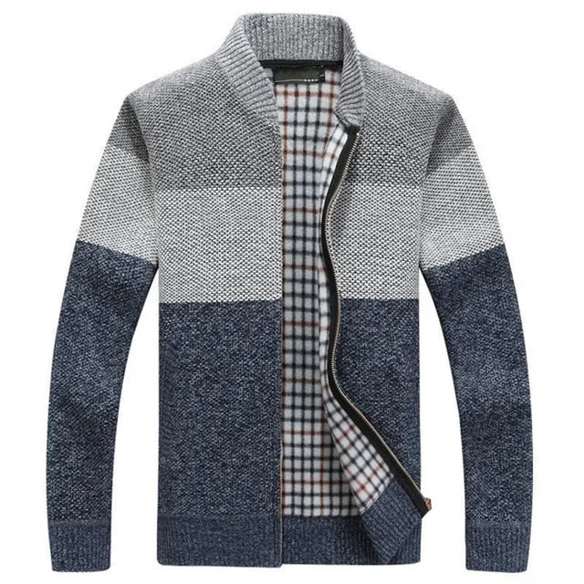 Winter Men's Thick Cardigan Knitted Zipper Outerwear Jacket