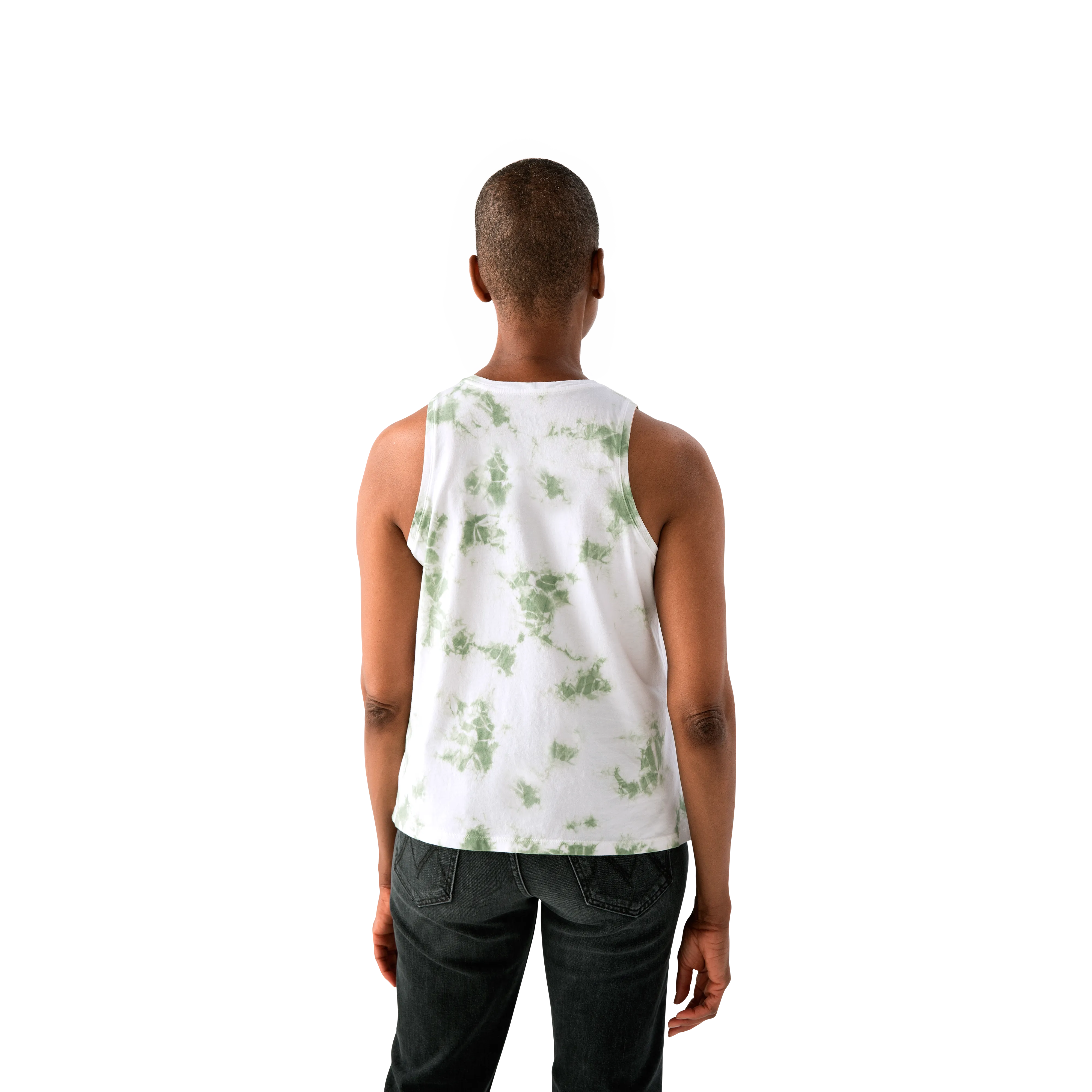 Women's Pima Cotton Tie Dye Crew Neck Tank