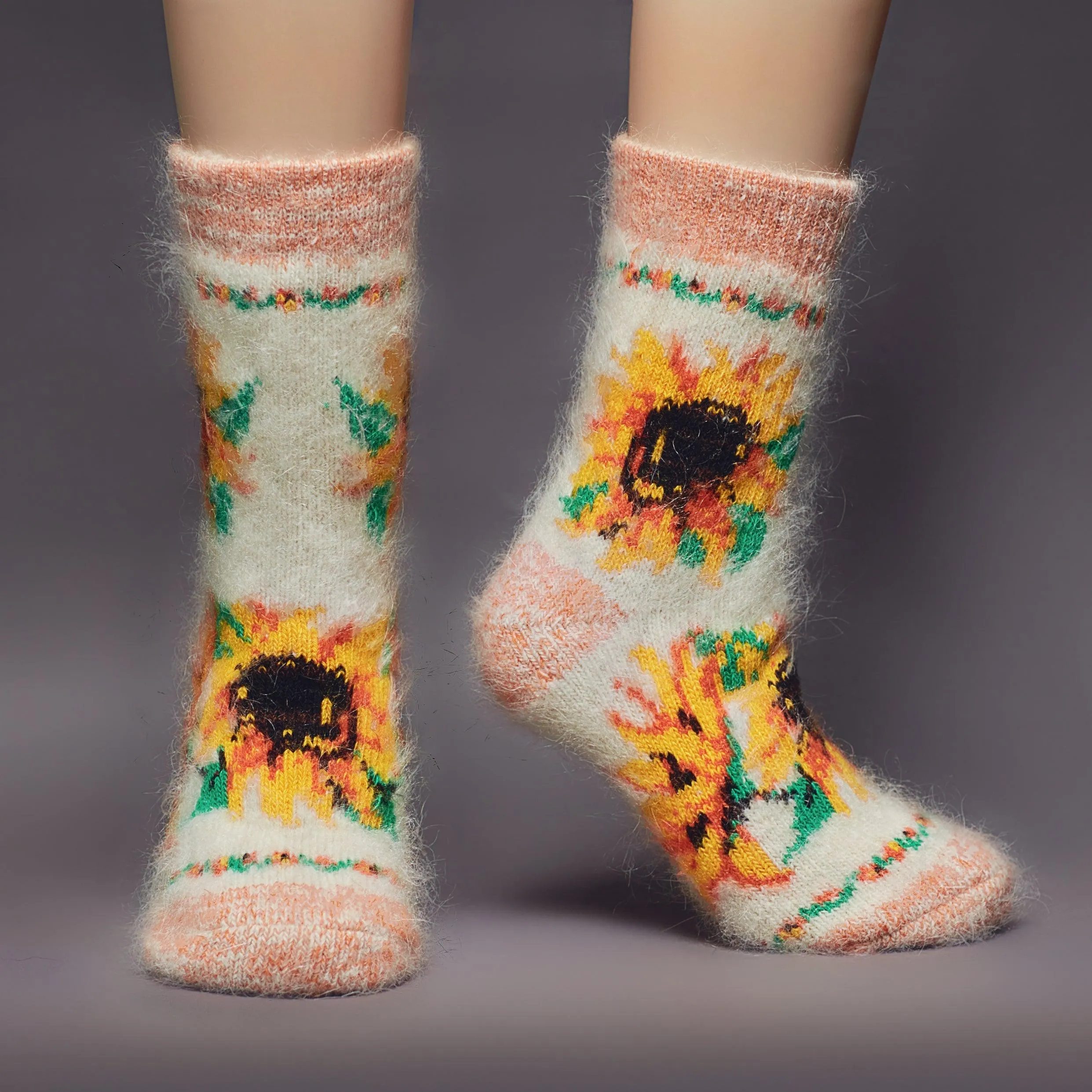 Women's Winter Sunshine Thick Goat Wool Crew Socks