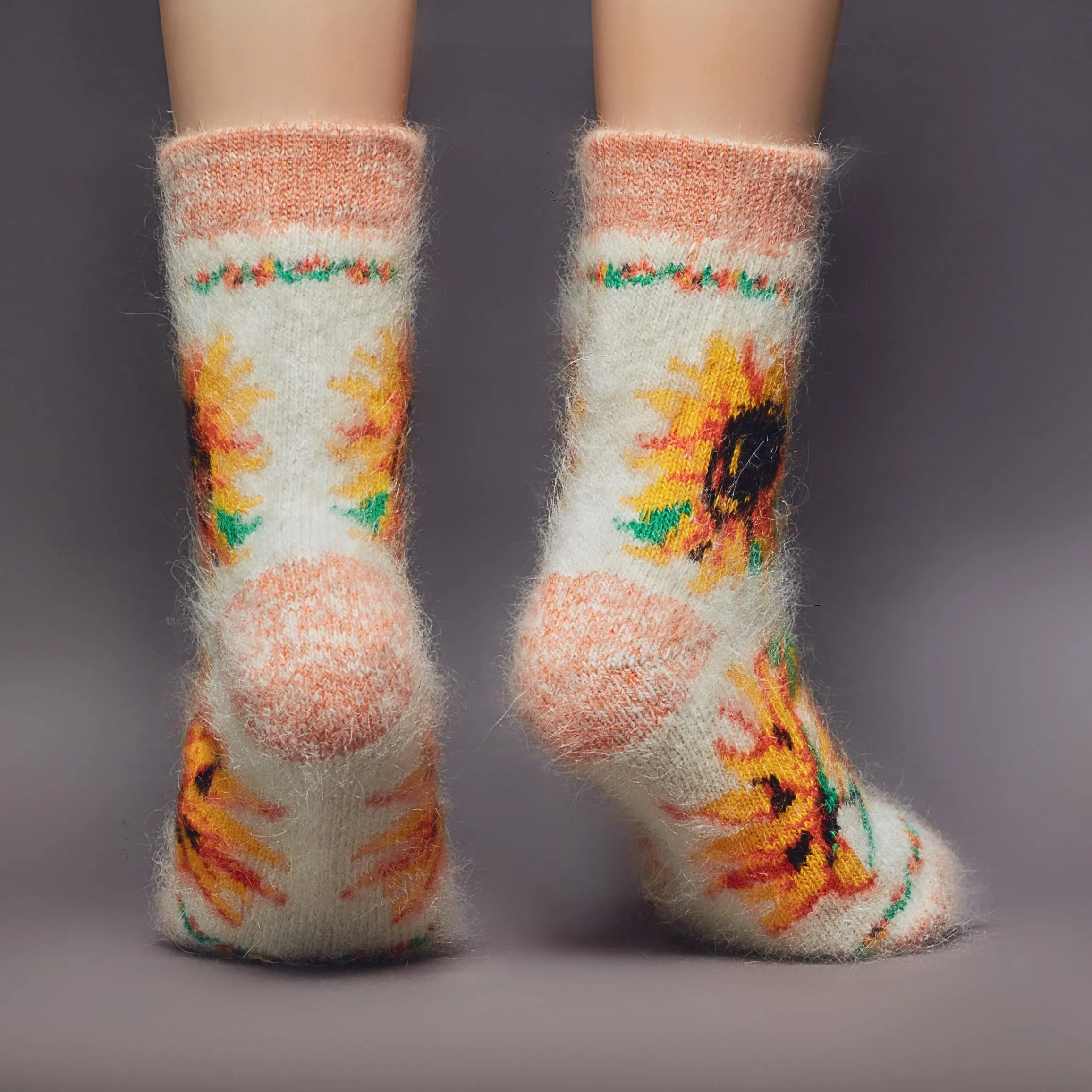 Women's Winter Sunshine Thick Goat Wool Crew Socks