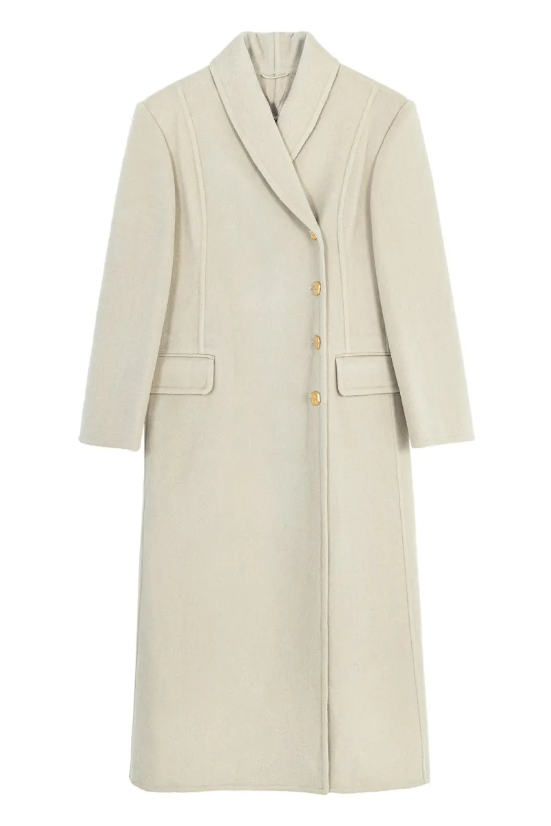 Wool blend cashmere shawl collar coat | 4 color