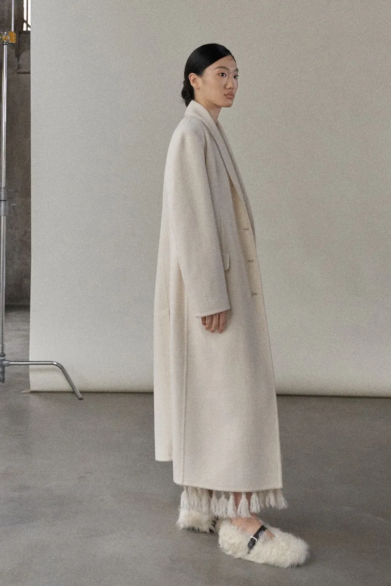 Wool blend cashmere shawl collar coat | 4 color