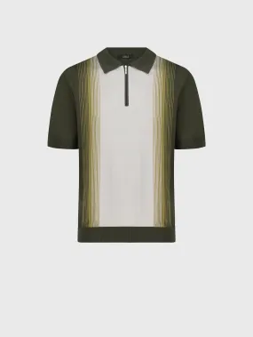 Zipped Polo Shirt in Cotton and Silk