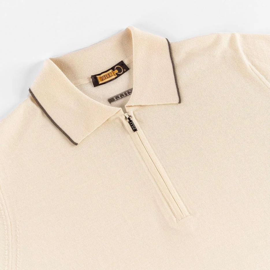 Zipped Polo Shirt, Long Sleeves