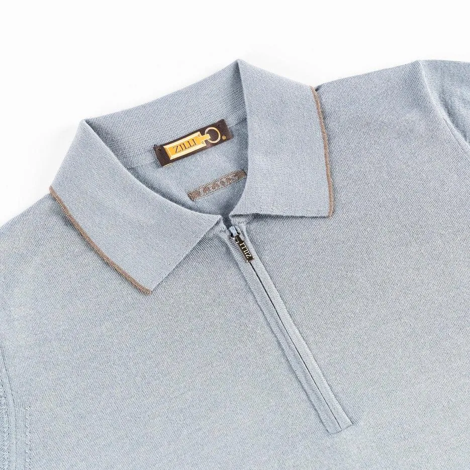 Zipped Polo Shirt, Long Sleeves