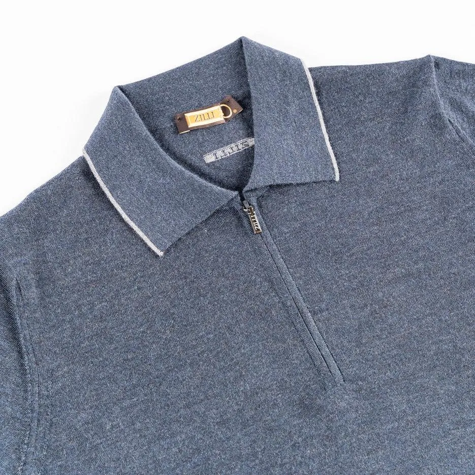 Zipped Polo Shirt, Long Sleeves