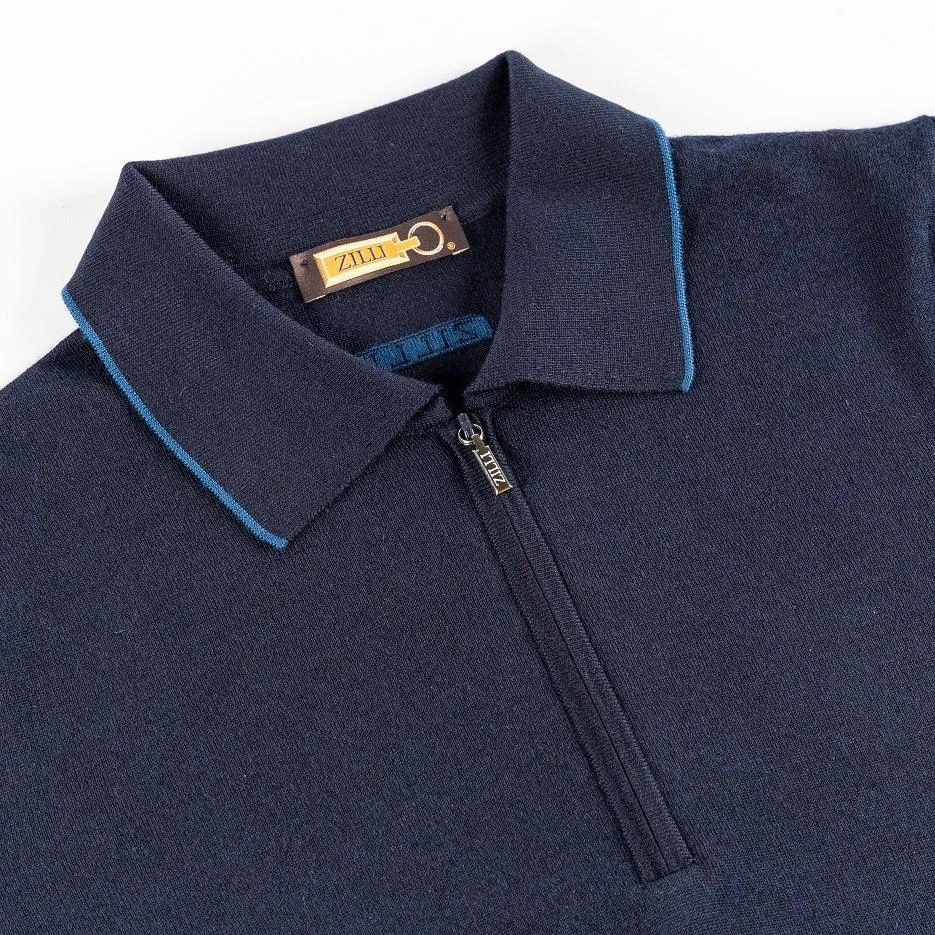 Zipped Polo Shirt, Long Sleeves