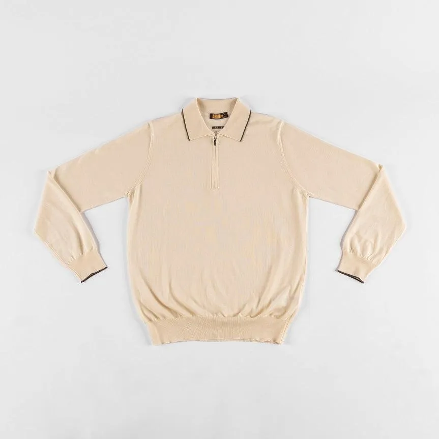 Zipped Polo Shirt, Long Sleeves