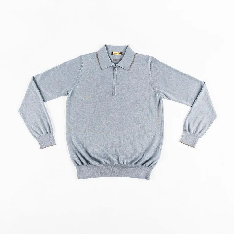 Zipped Polo Shirt, Long Sleeves